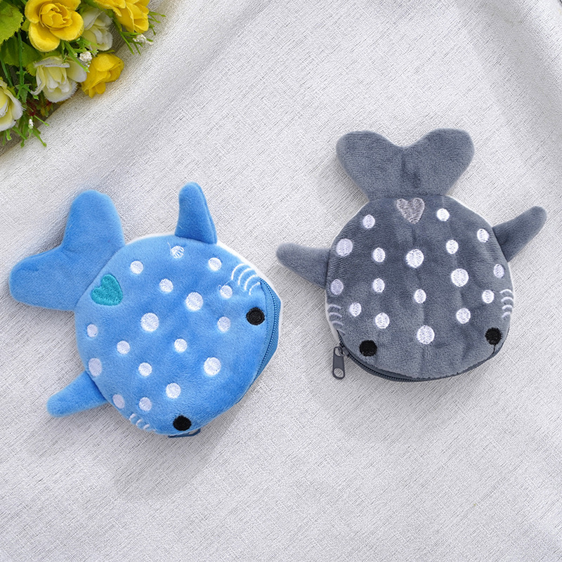 New Cartoon Shark Plush Coin Purse Coin Bag Cute Pendant Data Cable Bag Zipper Bag Small Gift Wholesale New Cartoon Shark Plush Coin Purse Coin Bag Cute Pendant Data Cable Bag Zipper Bag Small Gift Wholesale