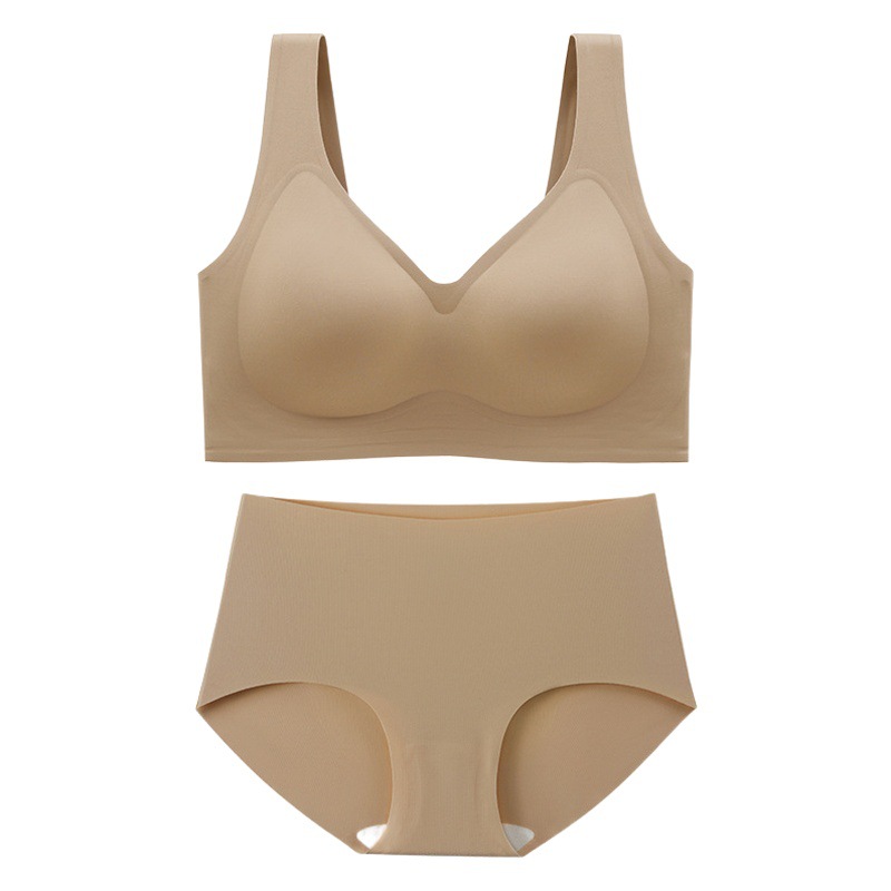 Chica gordita transfronteriza más tamaño ropa interior sin costuras traje sujetador verano Delgado pecho grande pequeño cómodo inalámbrico