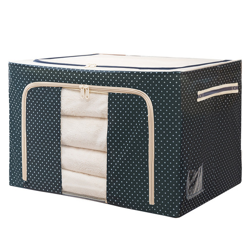 Steel frame storage box Oxford cloth clothing laundry organizer box cotton quilt storage box foldable wardrobe home storage bag