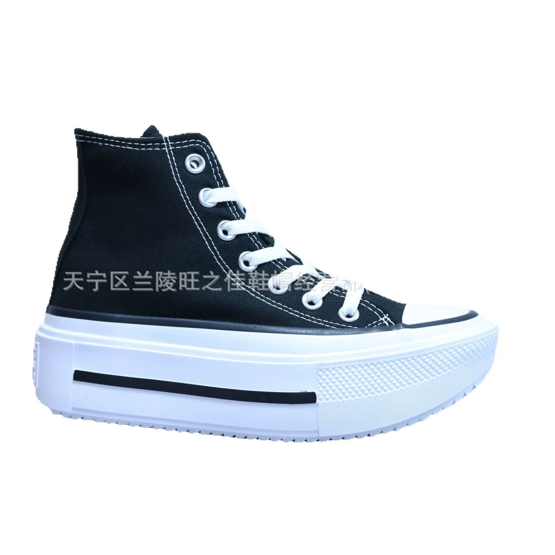 Кеды женские Putian Chunyuan All Star с толстой подошвой, высотой ботинки, черно-белые, повседневные классические ретро кроссовки