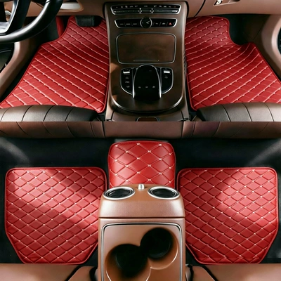 Cross-border foreign trade universal car Universal Foot Pad - wine-red-five-piece-set-600g