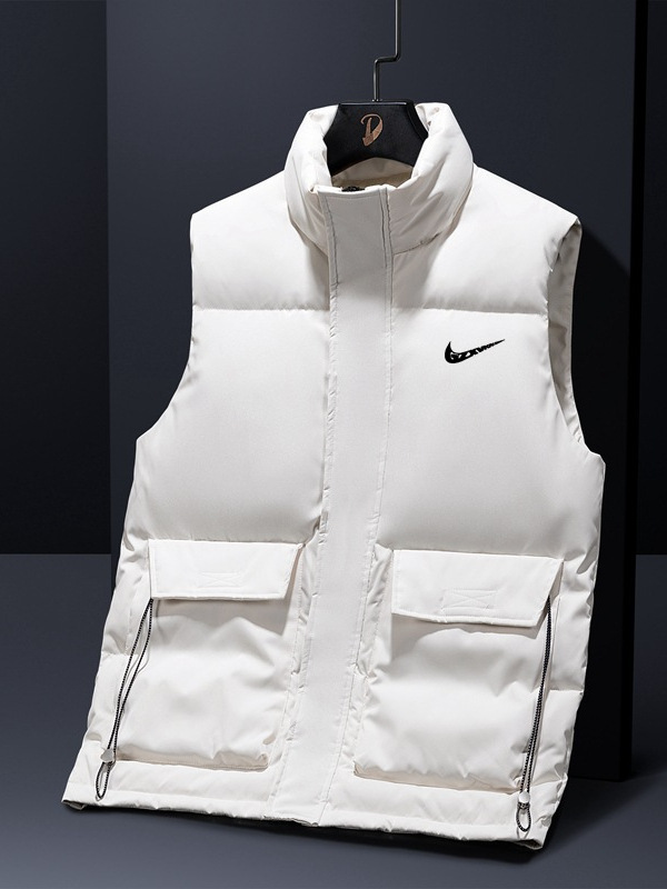 Brand-name men's down vest, autumn/winter 2024 new collection, thickened for warmth, casual outerwear, trendy style