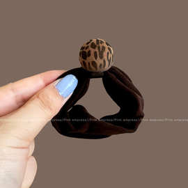 韩系简约豹纹球球发圈女高马尾发绳高弹力耐用橡皮筋皮套头绳头饰