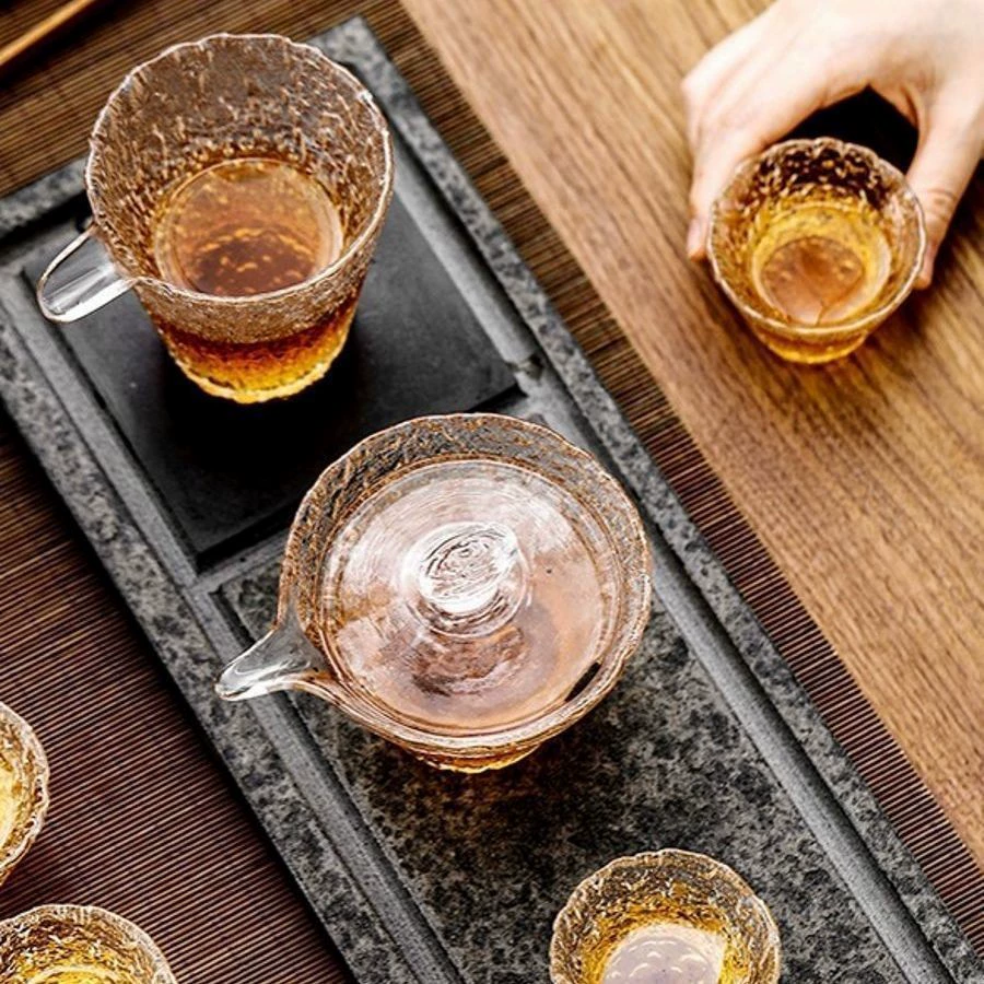 Creative glass tea cup, glass cover