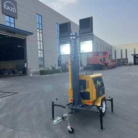 15KW 拖车式柴油发电照明灯塔 桥梁隧道施工 高亮度 LED 移动升降