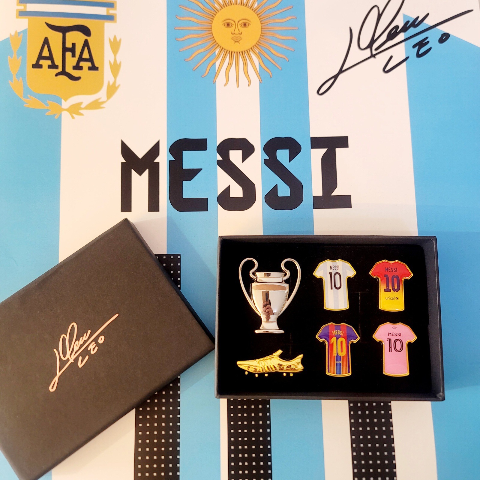 Messi Ronaldo camiseta insignia marco de madera sólida recuerdos de fútbol hechos a mano alrededor del cumpleaños del novio Regalo del festival de Qixi image 40