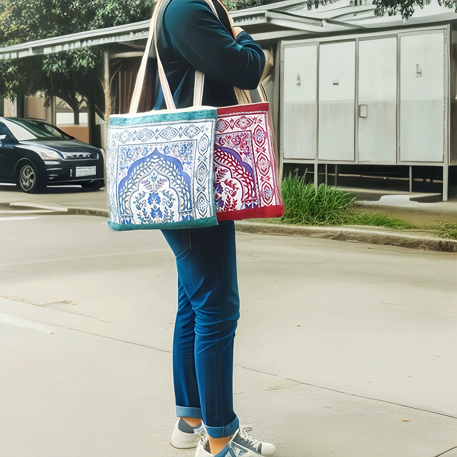 Snier большой емкости сто цветов ковер с сумкой для путешествий