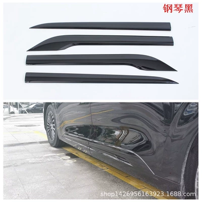Şüşə kənarı xromları/moldingləri: Denza D9 Exterior Black Warrior - piano-black-door-side-strip4l