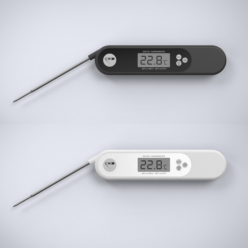 热销厨房温度计数显BBQ烧烤大屏温度计折叠电子水温计背光多功能|undefined