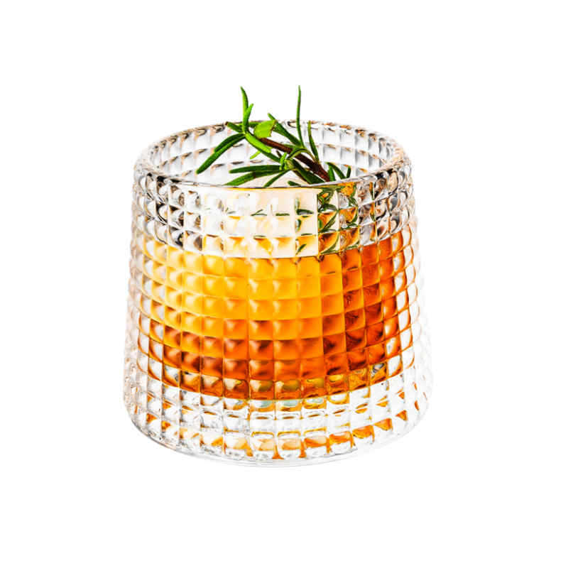 Glass rotating wineglass for whiskey