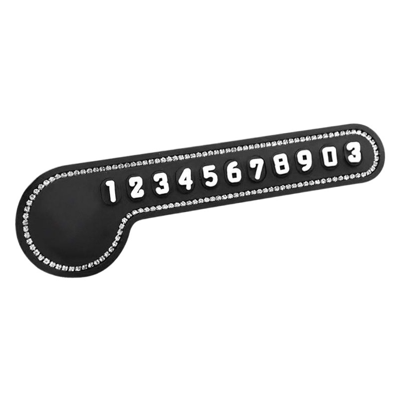 Creative Looking up to Diamond-Encrusted Car Parking Sign Temporary Car Moving Phone Number Plate with Diamond Parking Card DIY Ornaments