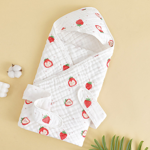Newborn Baby Six Layers Cotton Gauze Blanket Swaddle Wrap Anti-Shock Breathable Sleeping Bag Export 
