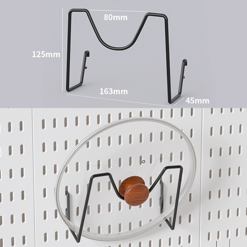Perforated pegboard kitchen wall panel, modular thickened panels with accessories, white/black