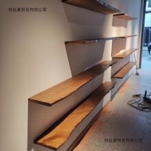 一字隔板置物架实木无痕书架墙壁架原木层板背景墙艺术鞋包壁挂架