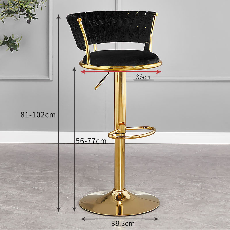 Silla de bar de lujo ligera, taburetes altos, silla de respaldo para el hogar, silla de cajero giratoria y silla de elevación de la recepción. image 13