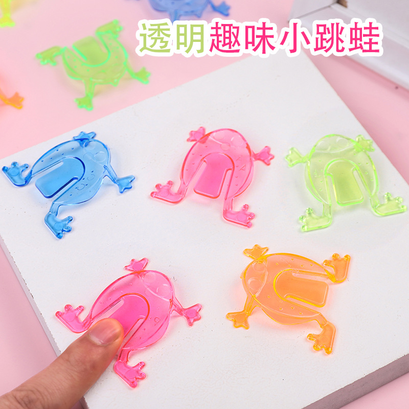 Rana saltarina de plástico transparente tamaño pequeño Rana juguetes educativos para padres e hijos regalo escaneo código puesto suministro al por mayor