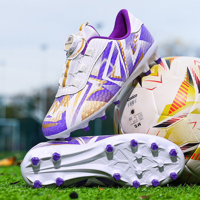 Zapatillas de Fútbol con Cierre Giratorio para Niños de Cuero Artificial Ligeras