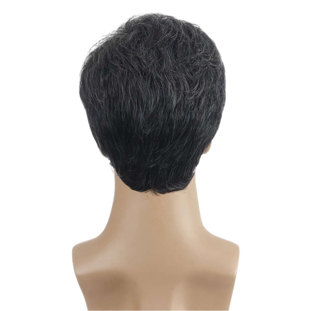 Peluca de los hombres europeos y americanos populares de fibra química sombrero moda pelo corto pelo de los hombres fabricante de pelo en la acción transfronteriza peluca dedicada