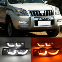 Подходит для Toyota 02-10 Prado деспотические противотуманные фары PRADO FJ120 дневной рулевой свет LC120