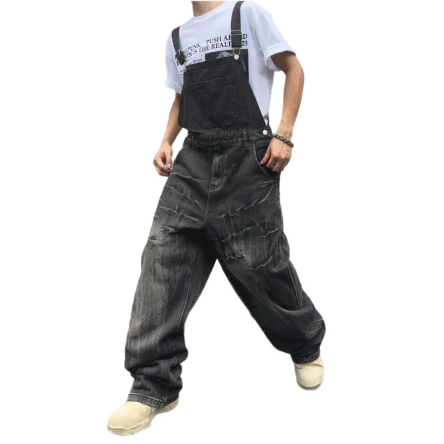 Retro Washed Lightning Bolt Pattern Jeans for Men High Street Vibe Style Design Niche Trendy Brand Cool And Edgy Pants_mkmklike.com