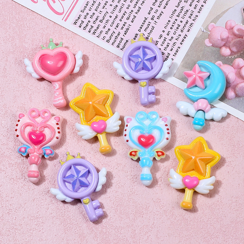 大きいサイズのアンドロメダの棒の漫画のクリームのゴムのdiyの手作りのヘアピンの冷蔵庫は材料の樹脂の部品を貼って卸売りします。