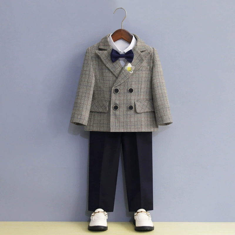 Костюм для мальчиков Маленькое и среднее детское свадебное платье для девочек-цветочниц Красивый костюм-платье для выступления на день рождения от трех предметов для одного года