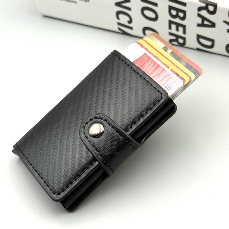 国境を越えた盗難防止カードスワイプバッグ RFID Amazon ホットセールカーボンファイバー大容量男性と女性の財布メタルカードボックス|undefined