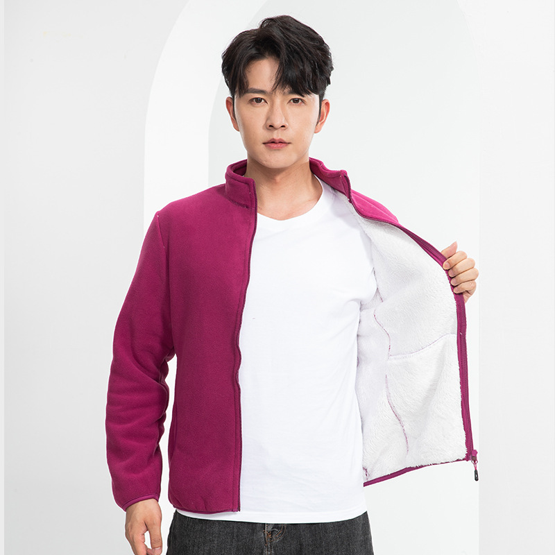 Chaqueta de trabajo de terciopelo de cuello vertical comercio exterior transfronterizo chaqueta de ropa de hombre doble cara chaqueta de terciopelo de grano grueso personalizado