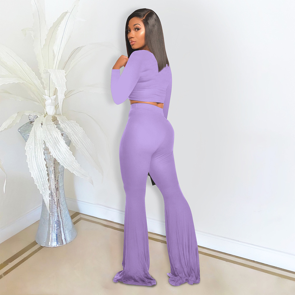 525g Weight Long Sleeve Sleeve Length Polyester Fabric Type Pant Co-ord Set Sets Type 2 Pieces Set Quantity Daily Occasion U Neck Neckline Slim Fit Type Solid Color Pattern Summer, Spring Season Women's Gender Printing Design Casual Style Daily Women's Casual Solid Color Polyester Printing Pant Co-ord Set Pants Sets 19