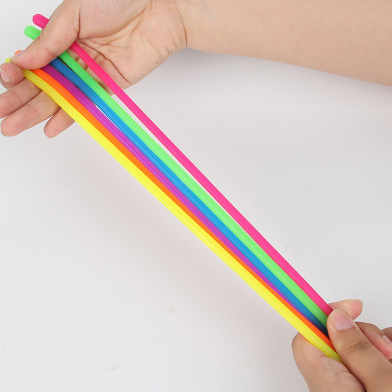 Cross-border color visual sensory decompression tpr soft glue noodles elastic rope toy diy vent decompression tension noodles
