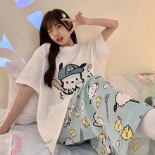 HelloKitty黑色睡衣少女风春秋季新款卡通甜美可外穿居家一件代发