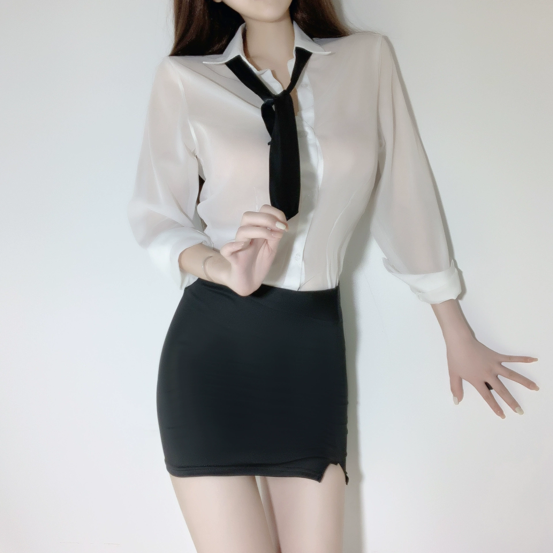 依香漫 Sexy underwear, uniform, set, tight, hip-accented