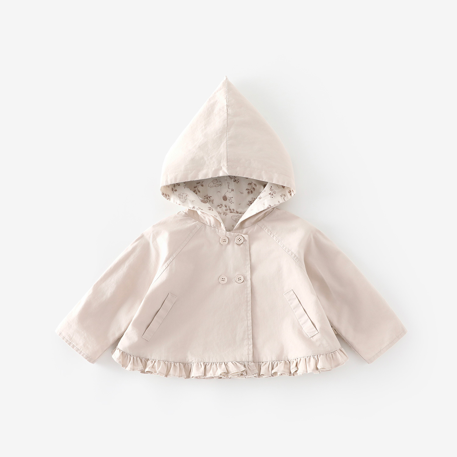 Chaqueta reversible de encaje color albaricoque.