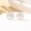 Earrings stainless steel, fashionable accessory, 18 carat, European style