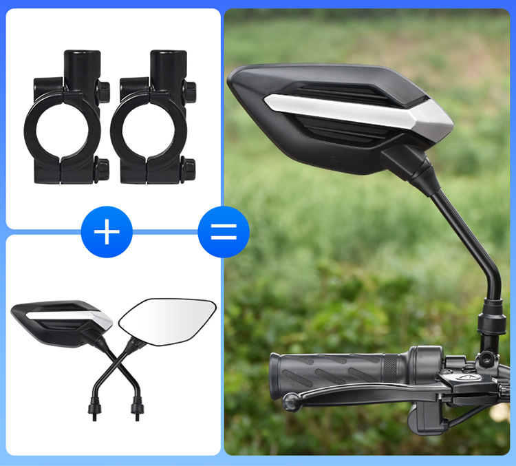 Universal Electric Scooter Wide-Angle Rearview Mirror, Scooter Rearview Mirror, Three-Wheeled Electric Vehicle Rearview Mirror, Convex Reflector