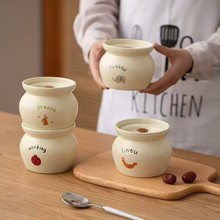 ✅批发双盖提手陶瓷炖盅隔水炖家用燕窝一人食品级煨汤瓦罐汤小炖