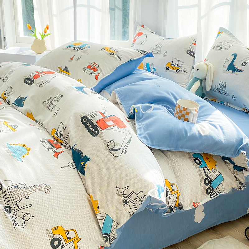 Ropa de cama de tres piezas de dormitorio de algodón fresco 4 ropa de cama de cuatro piezas de algodón 100 sábanas fundas de edredón