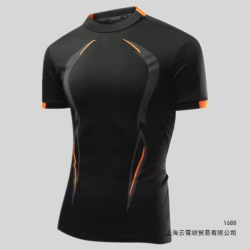 Sports Short-Sleeved T-Shirt, Men's Casual Running Clothing, Thin Half-Sleeved Training Clothing, Men's Fitness Clothing, Table Tennis Clothing, Breathable