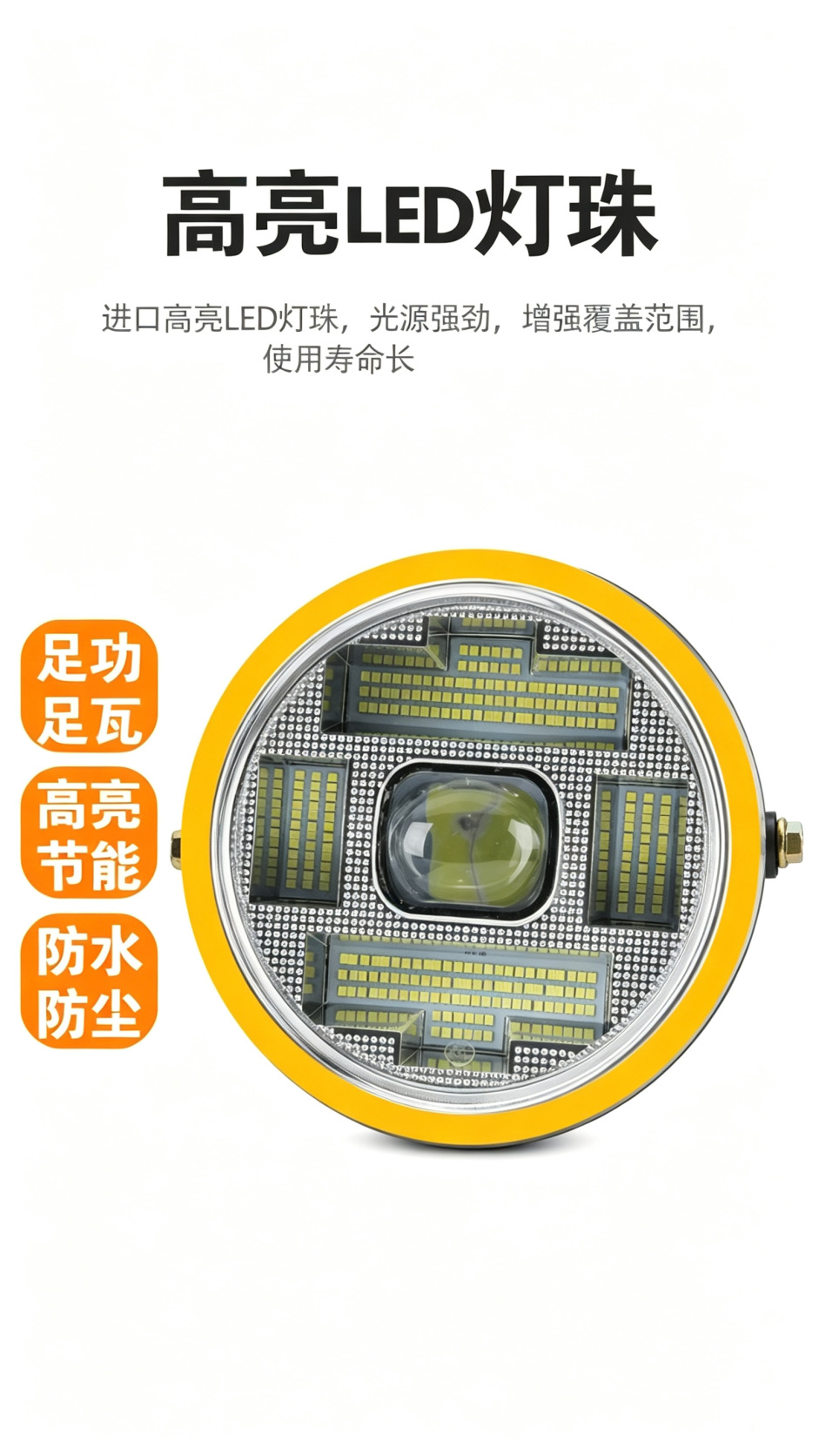 Electric Tricycle LED Front Headlight Motorcycle Super Bright Modified Round Headlight 12v-80V Universal Electric Vehicle Headlight