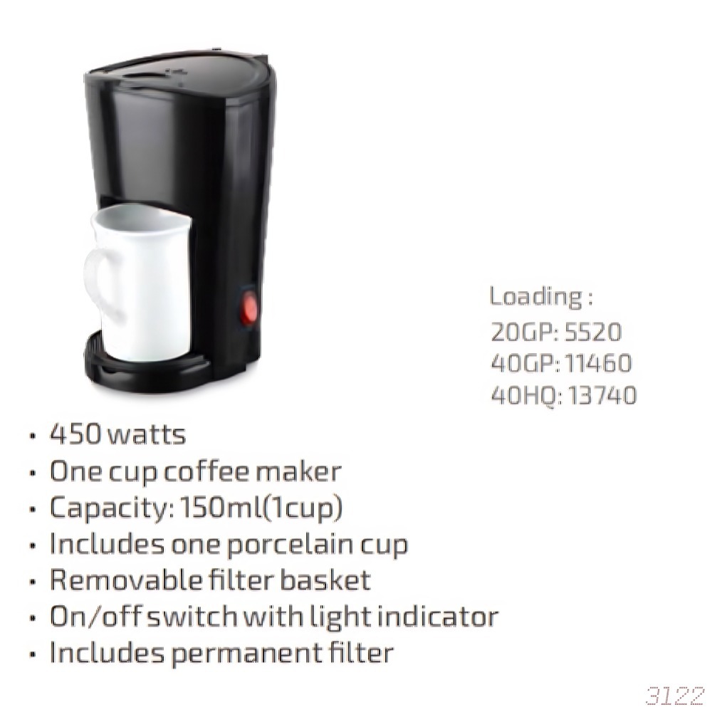 150ml 450W cafetera de goteo doméstica totalmente automática americana mini cafetera de cocina conveniente filtración