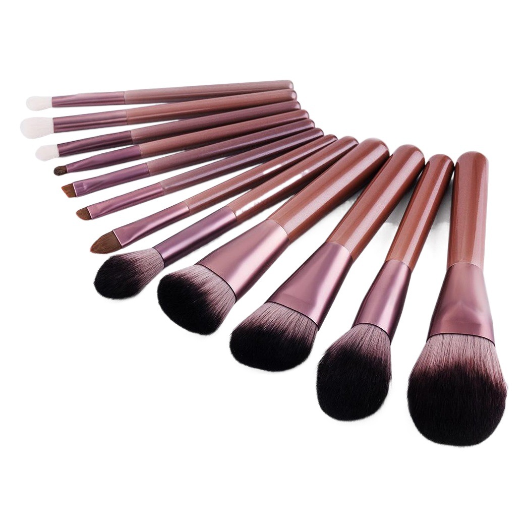 12 uva pequeña cepillo de pelo suave cepillo de maquillaje traje principiante herramientas de belleza Fundación Corrector cepillo de sombra de ojos conjunto completo