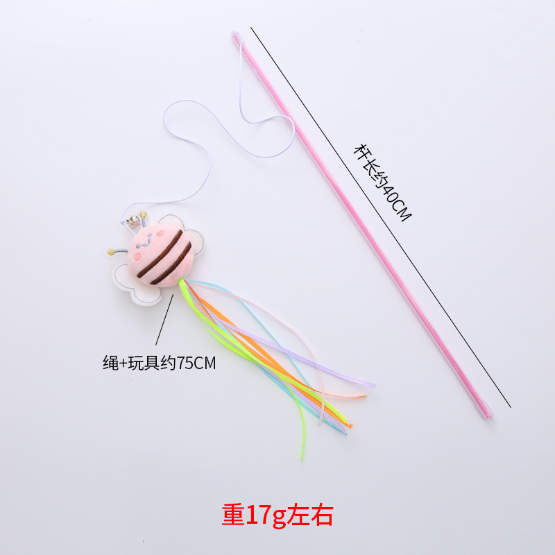 圆滚滚小蜜蜂逗猫棒猫玩具 外网爆款 宠物用品现货出口厂家批发|undefined
