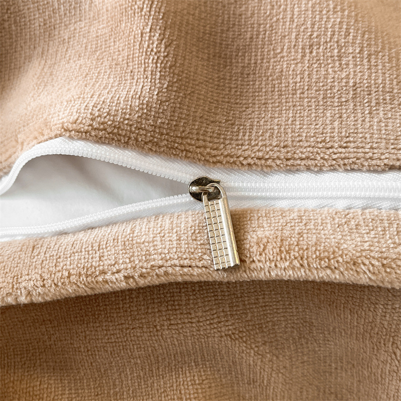 Luz de lujo de alto gramo de leche de lana cama de cuatro piezas tipo A engrosado flange coral de lana sábanas de doble cara cubierta de colcha cálida