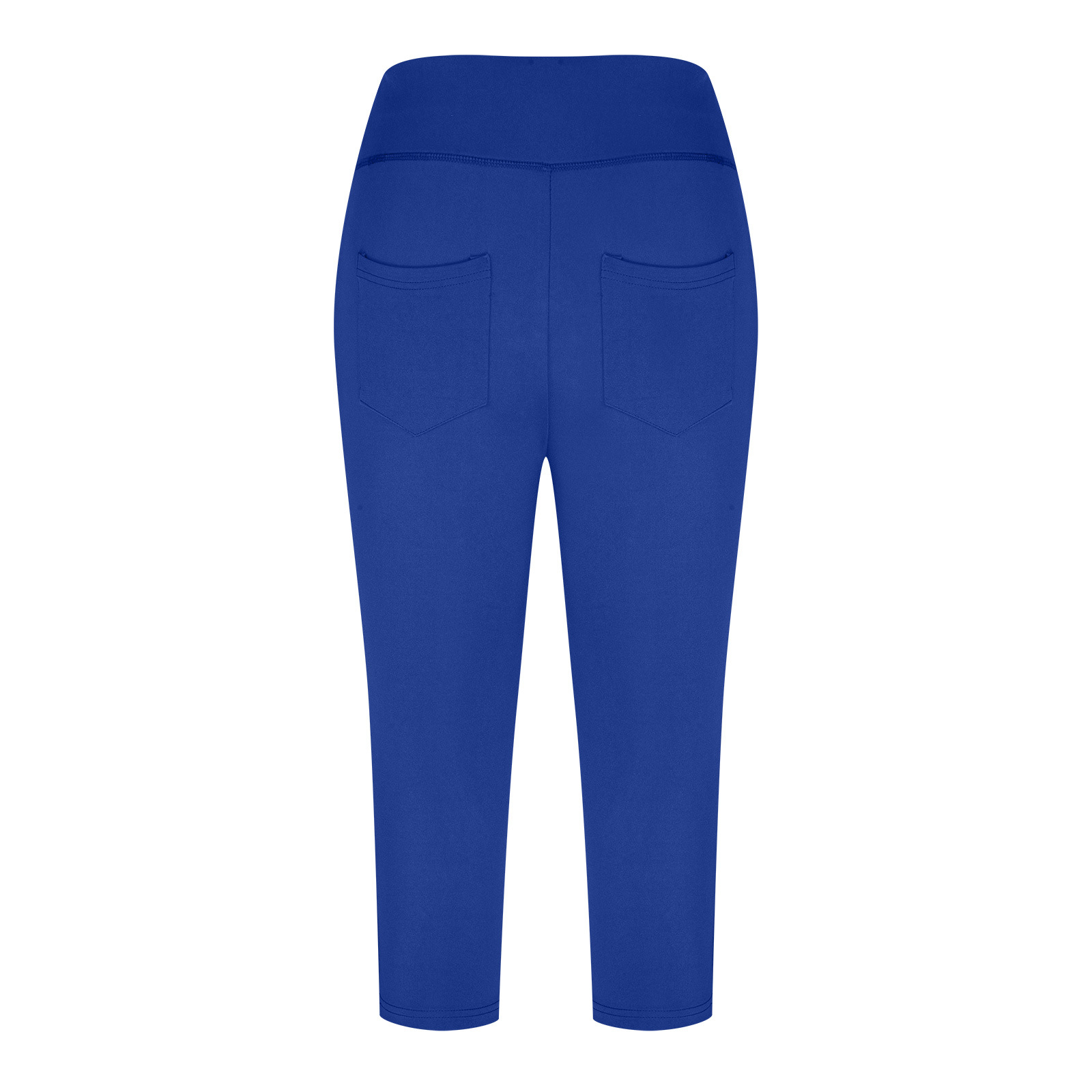 Neue Yoga-Hose für Damen, einfarbig, Vordertasche, hohe Taille, aufgesetzte Tasche hinten, Hip-Lift, Sport-Caprihose_voghion.com