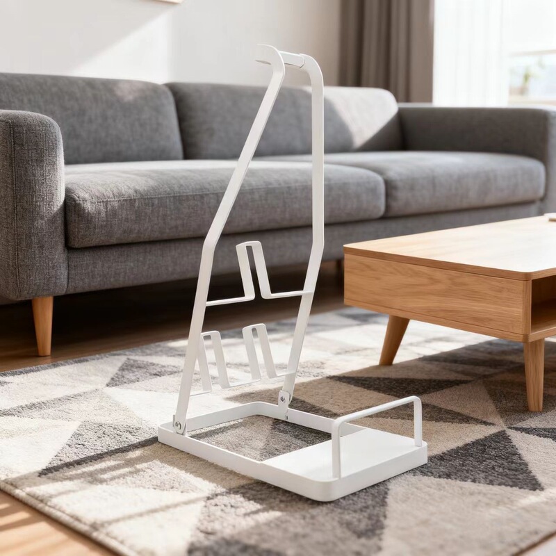 Foldable Japanese-Style Punch-Free Vacuum Cleaner Holder Mop Rack Wholesale Home Supplies Organizing Storage Rack Mop Storage