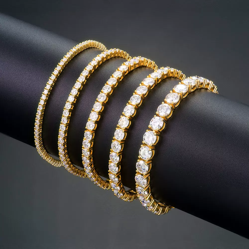 2-6mm莫桑石项链网球手链女生款轻奢高级感网球链跨境饰品外贸