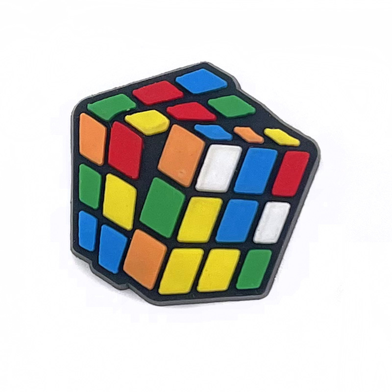 Juego Fútbol Rubik's Cube 47 zapatos con agujeros de bricolaje hebilla de zapatos de flores accesorios de goma suave desmontables dibujos animados Smart Star Boy
