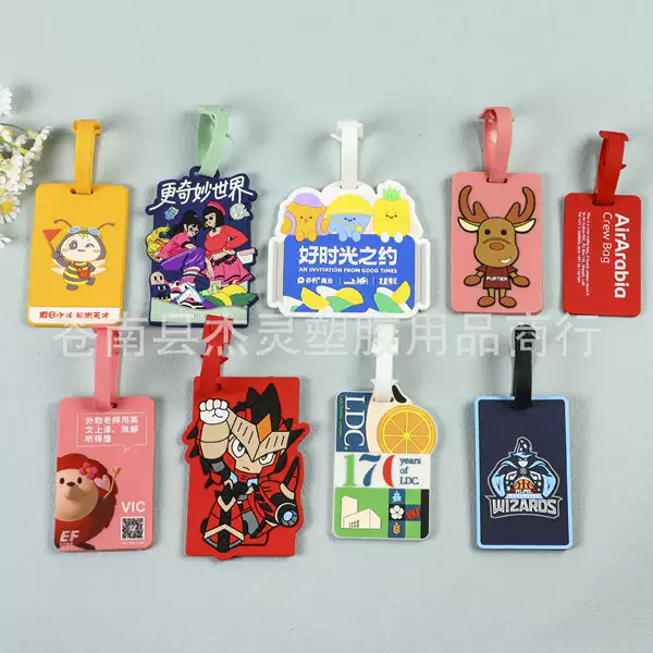 Manufacturer Customized Pvc Soft Rubber Luggage Tag, Silicone Tag, Suitcase Tag, Boarding Pass Card Holder with Customized Logo