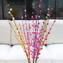 金色喜梅干支梅大银柳装饰花客厅落地花5叉发财果套装