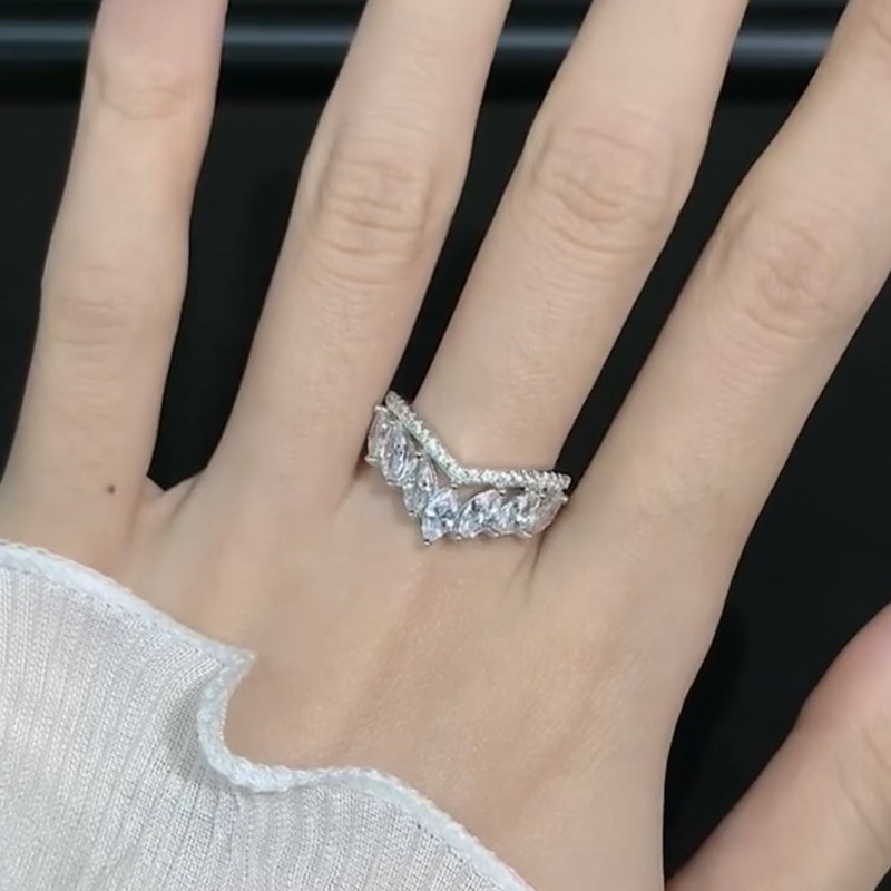 Oval Cz Engagement Ring And Stackable Set In Sterling Silver_voghion.com